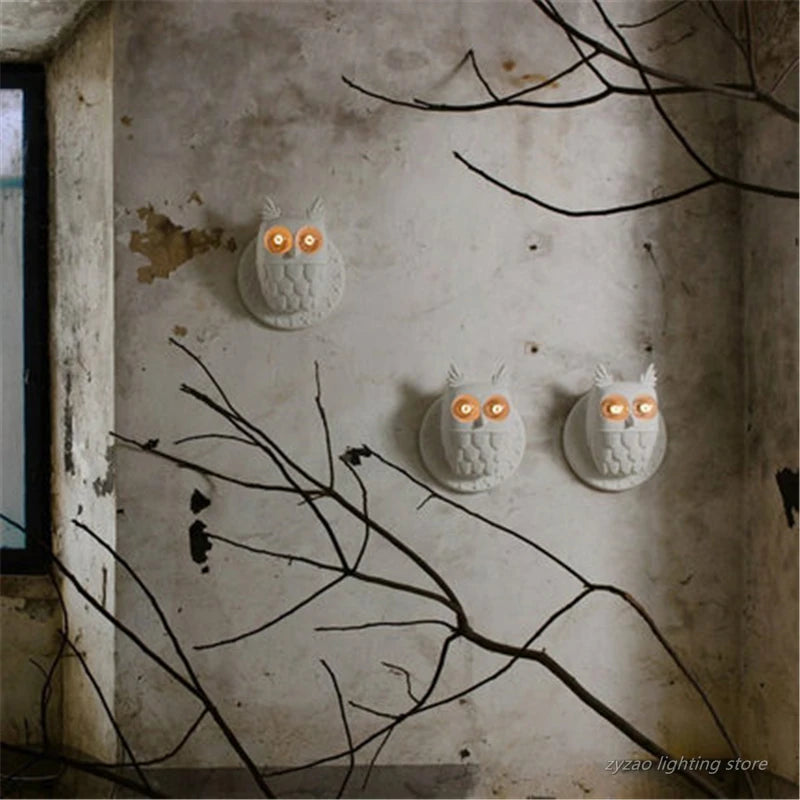 applique murale hibou en résine pour décoration intérieure - vue 4 sur 8