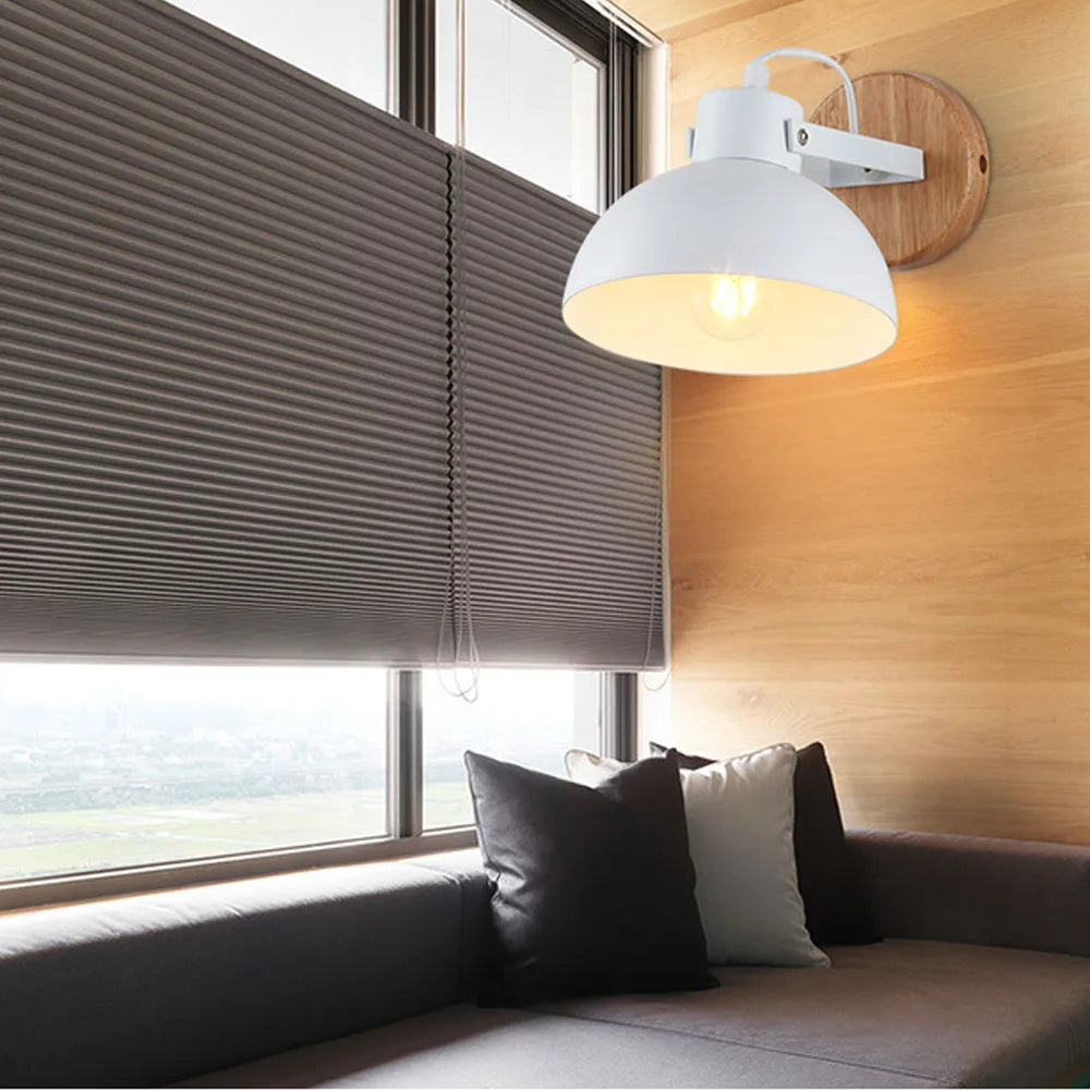 Applique murale industrielle nordique lumières Wandlamp rétro Applique murale en bois E27 LED intérieur chambre salle de bains balcon Bar allée éclairage - vue 6 sur 8