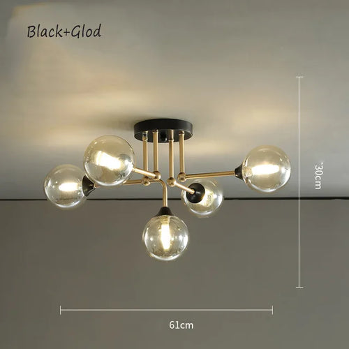 Moderner Kronleuchter aus Glas mit dekorativem Licht und zeitgemäßem Design - vue 13 sur 12