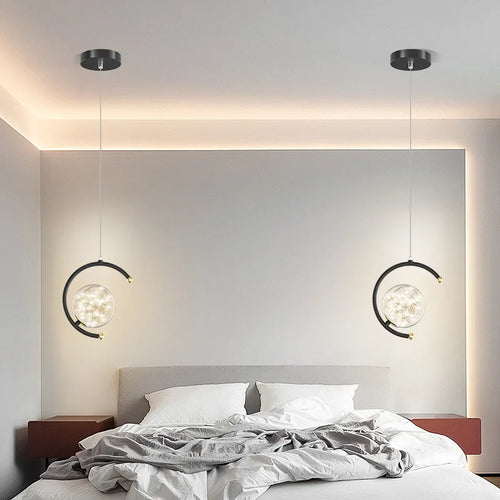 suspension boule de verre nordique pour luminaires gypsophile