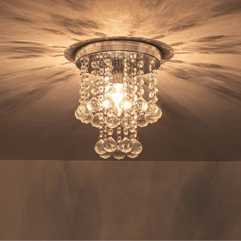 suspension en cristal doré et argenté décoratif