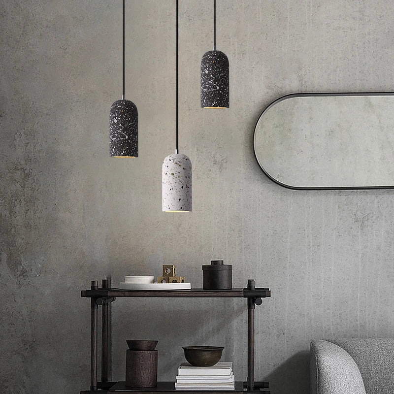 lampes suspendues en ciment led décor industriel pour établissements - vue 3 sur 10