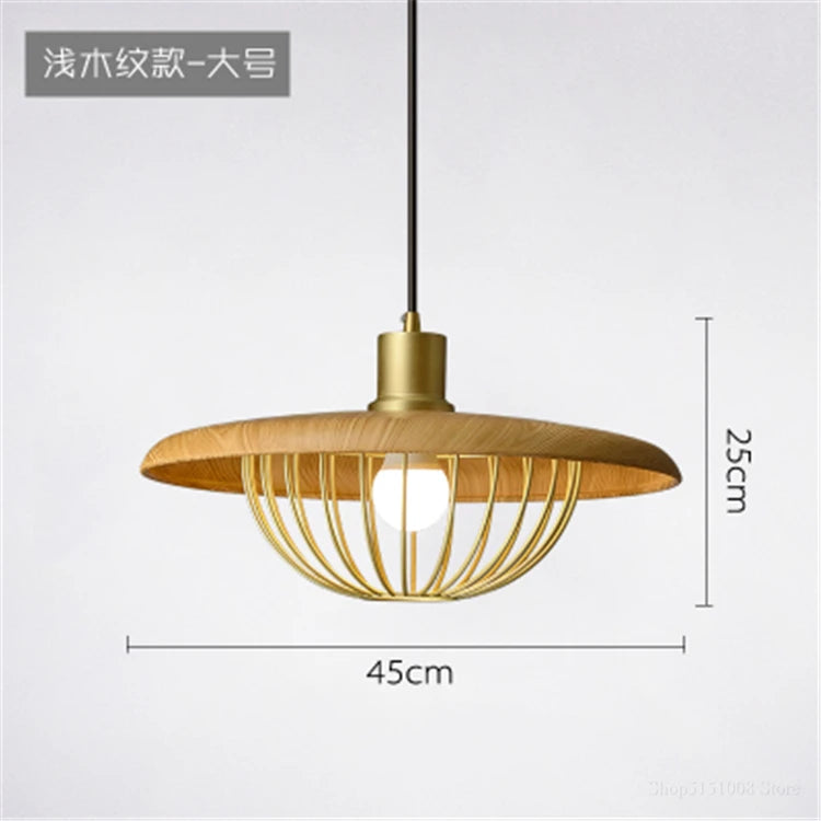 lustre nordique en forme de chapeau de grain de bois