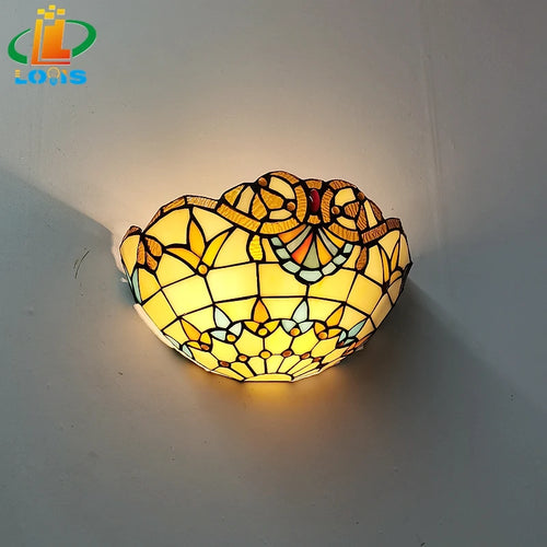 Wandleuchte aus Glas im europäischen Art-Déco-Tiffany-Stil - vue 4 sur 6