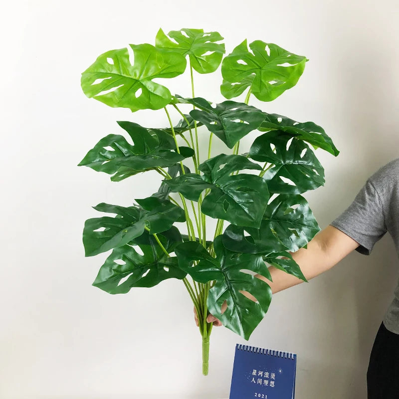 feuilles tropicales monstera palmier artificiel pour décoration intérieure - vue 16 sur 18