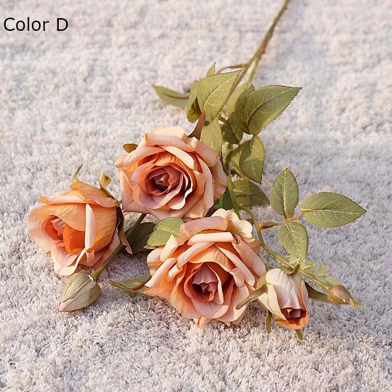 nouvelle décoration dautomne roses bouclées fleurs artificielles luxe - vue 3 sur 10