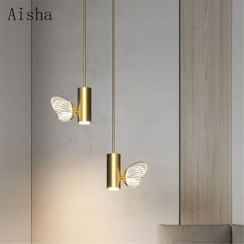 suspension papillon nordique led artistique pour restaurants et cafés