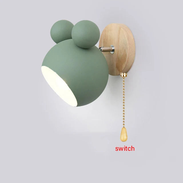 Moderne Wandleuchte Cartoon-Mickey-Design Bunte Wandleuchten Küche Restaurant Macaron Dekorative Nachttischlampe E27