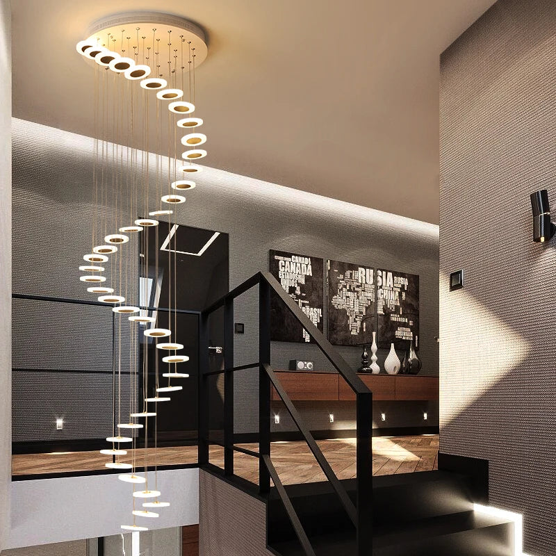 lustre en acrylique pour escalier et espace décoratif - vue 4 sur 9
