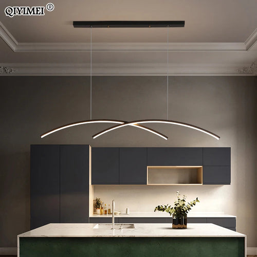 lustre suspendu moderne avec télécommande et lumières led intégrées - vue 6 sur 12