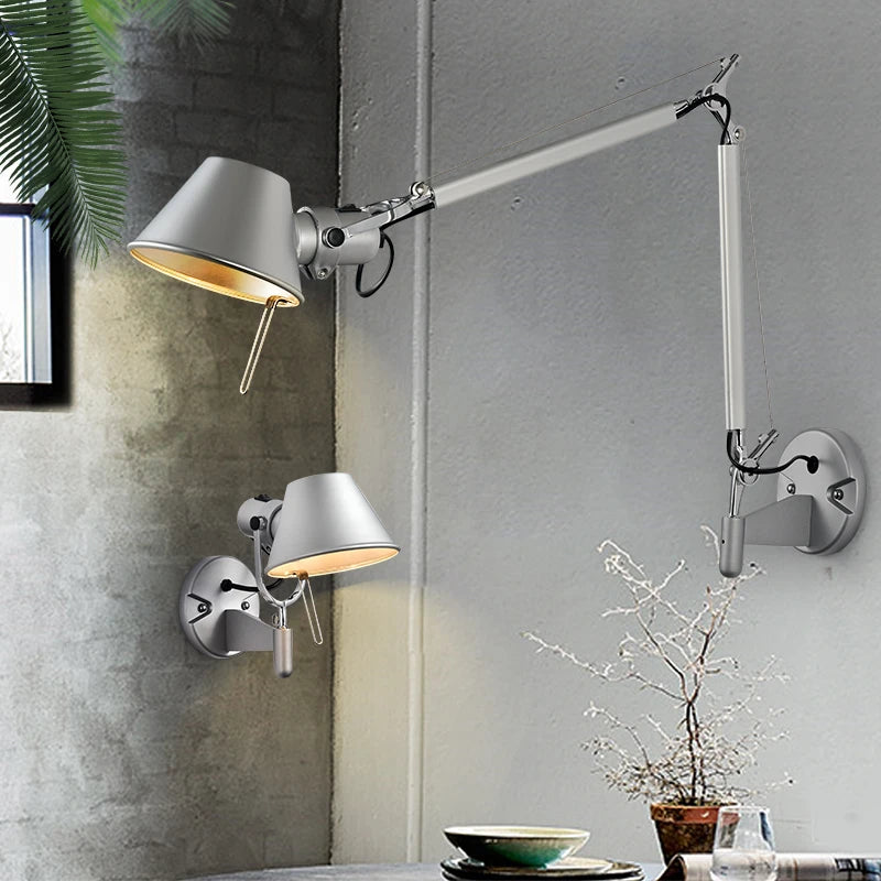 applique murale long bras réglable led décoration - vue 4 sur 12