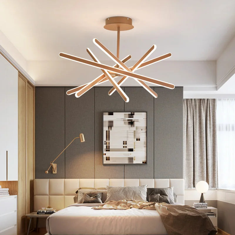 lustre à led design moderne avec télécommande et intensité variable - vue 4 sur 6