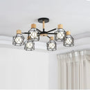 Plafonnier LED Vintage pour salon chambre cuisine plafonnier en bois couleur noire montage en Surface lumière suspendue