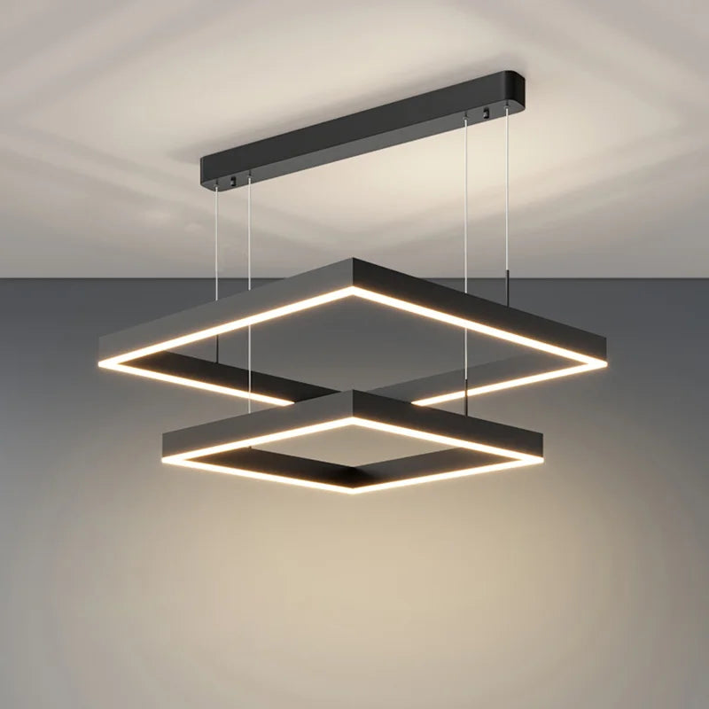 2024Modern Chandelier Square bedroom Chandelier Lighting  Hanging Lamp Home Lighting Samsarah Lighting - vue 2 sur 11