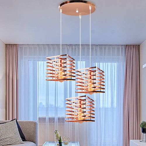 suspension led industrielle vintage moderne 1/3 têtes luminaire