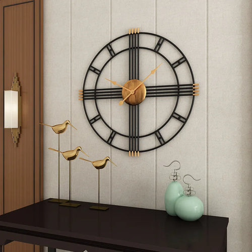 Modern Minimalist Iron Wall Clock, Nordic Style, Mute Clock, Living Room, 50cm - vue 5 sur 6