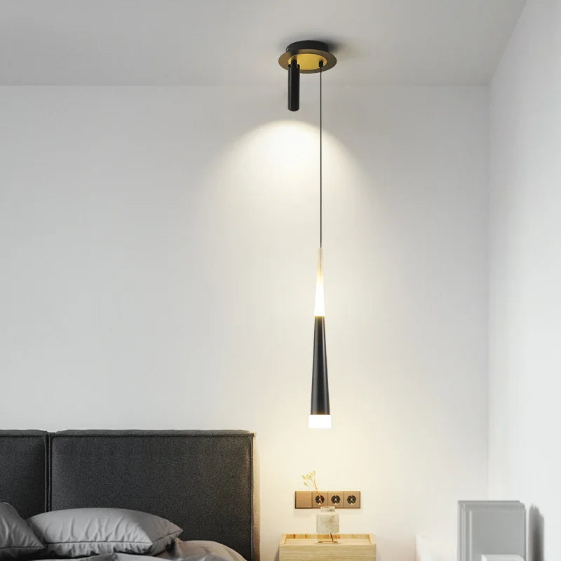 suspension led au design moderne avec long câble - vue 7 sur 14