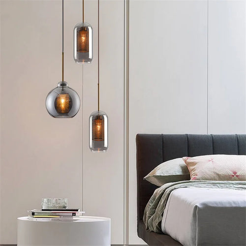 Moderne Pendelleuchte aus Glas für elegante Wohnraumdekoration - vue 4 sur 17