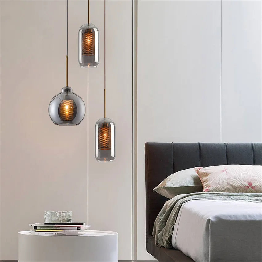 Moderne Pendelleuchte aus Glas für elegante Wohnraumdekoration - vue 4 sur 17