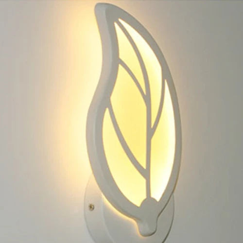 applique murale led créative en acrylique avec feuilles - vue 8 sur 8
