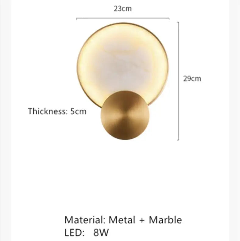 Moderne Wandleuchte aus Marmor mit goldener Oberfläche