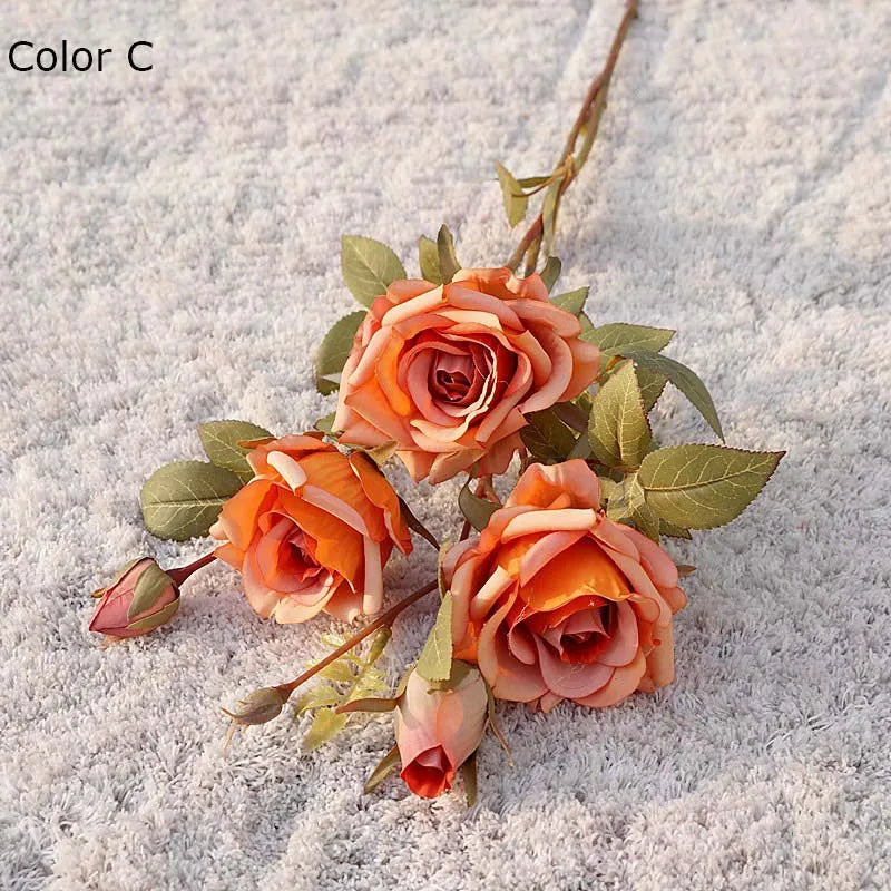nouvelle décoration dautomne roses bouclées fleurs artificielles luxe - vue 6 sur 10