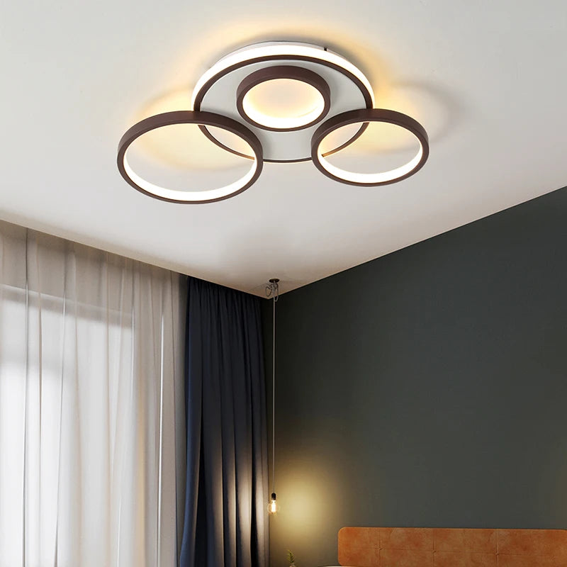 lustre led moderne en bois et aluminium pour éclairage intérieur - vue 5 sur 18