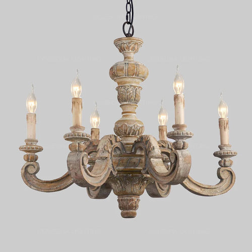lustre vintage en bois éclairage art déco nordique rétro