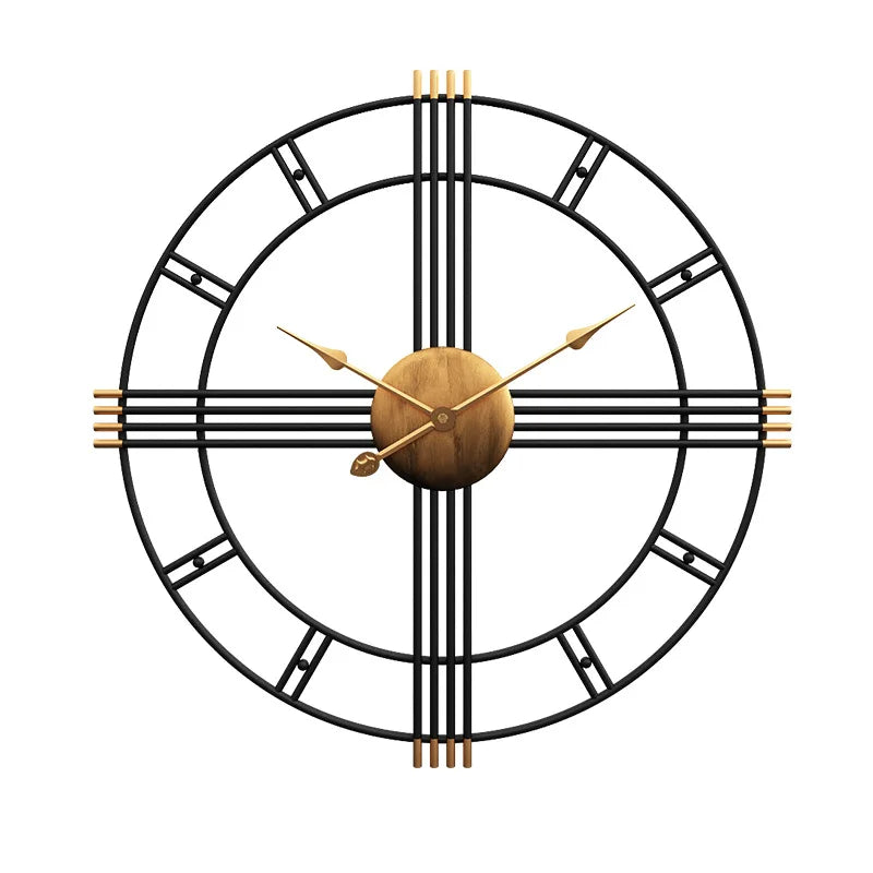Modern Minimalist Iron Wall Clock, Nordic Style, Mute Clock, Living Room, 50cm