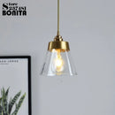 suspension rétro en laiton et verre design élégant et luxueux