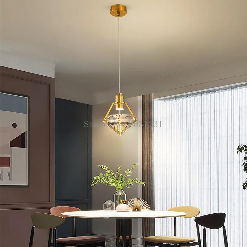 lustre led en cristal post-moderne pour décoration créative - vue 5 sur 9