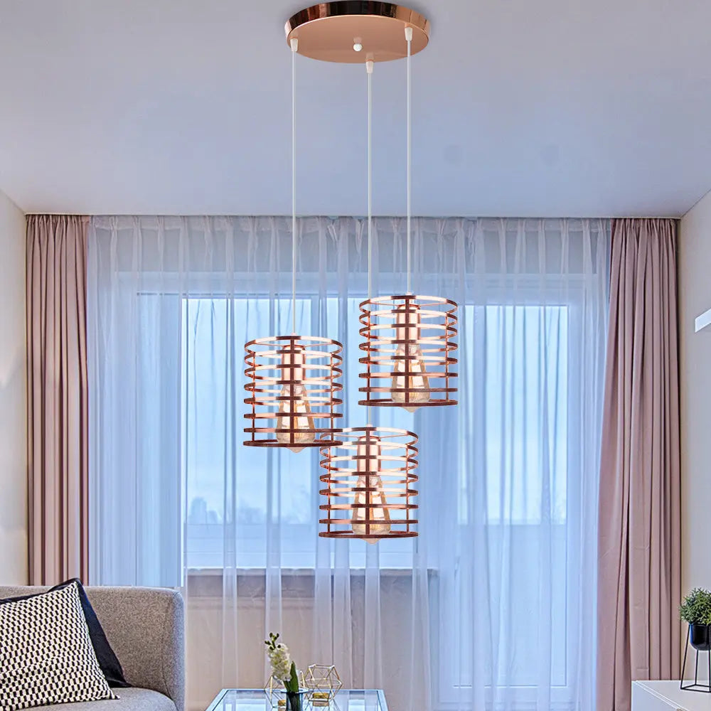 lustre suspendu moderne avec 1/3 têtes led vintage - vue 6 sur 13