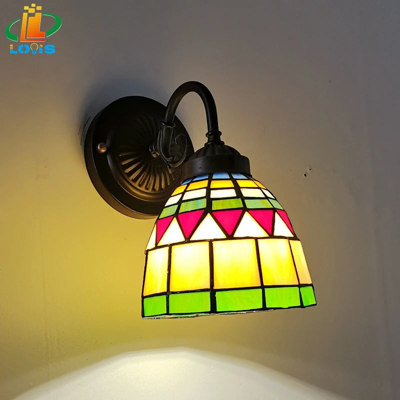 applique murale en verre teinté style européen avec éclairage LED - vue 4 sur 6
