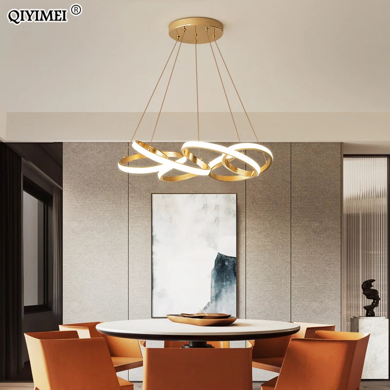 suspension plaqué or avec lumière led pour éclairage intérieur - vue 3 sur 8