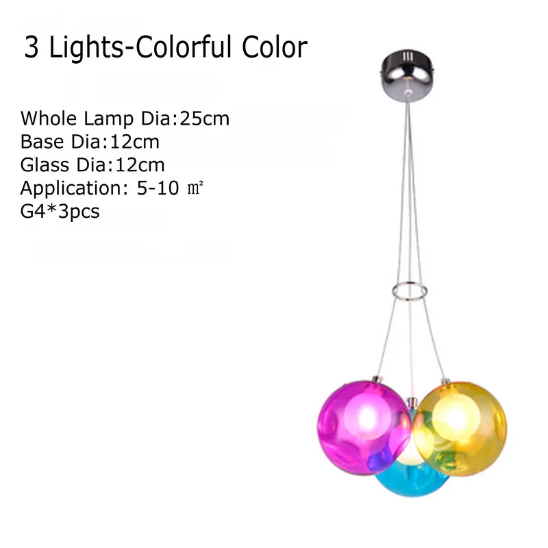 Kreativer Kronleuchter aus mundgeblasenem Glas mit bunten LED-G4-Wandleuchten