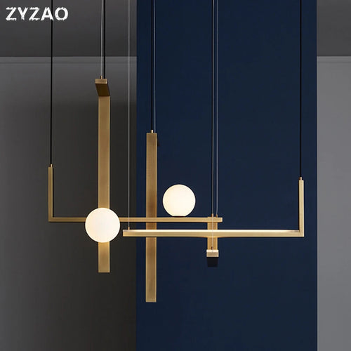 suspension moderne en fer et verre pour décoration intérieure - vue 3 sur 9