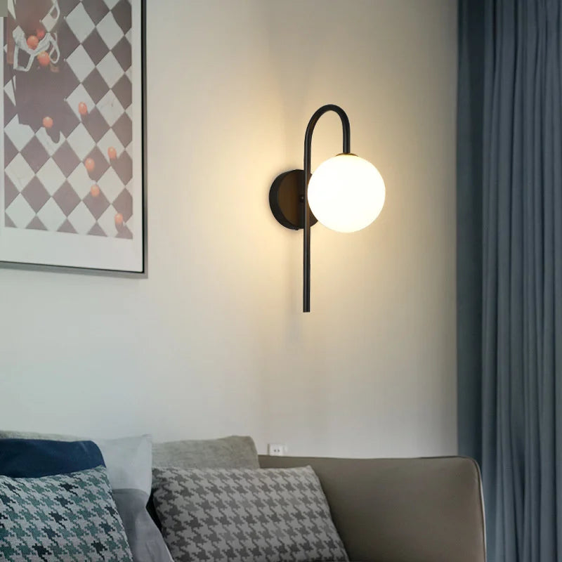 applique led boule de verre de luxe pour hôtel bar - vue 6 sur 8
