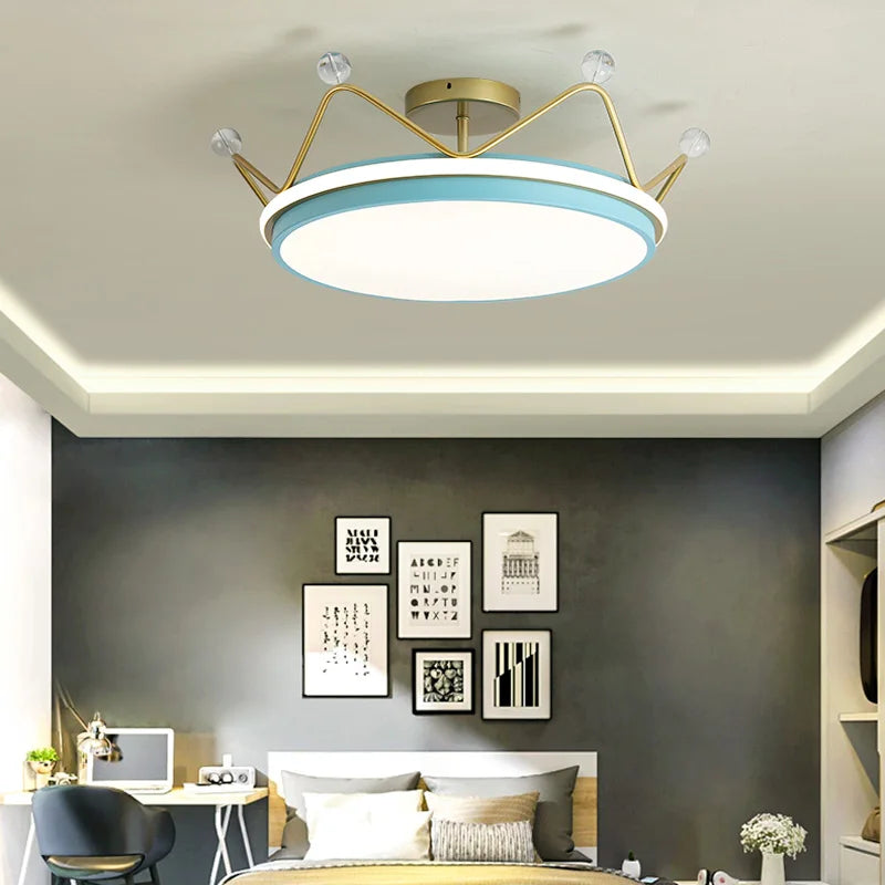 Kinder-Pendelleuchte Krone LED modern Winfordo - vue 3 sur 12