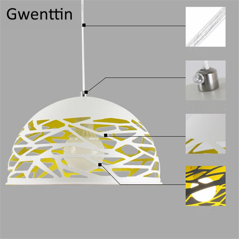 suspension moderne en coquille dœuf pour décoration intérieure - vue 6 sur 8
