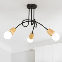 lustre vintage en fer avec 3/5 prises éclairage nordique moderne