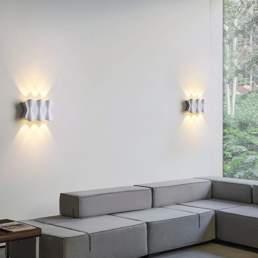 applique murale led moderne extérieure étanche en aluminium nordique - vue 6 sur 12