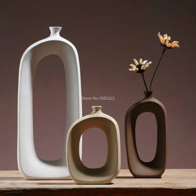 vase en céramique vintage nordique pour décoration intérieure