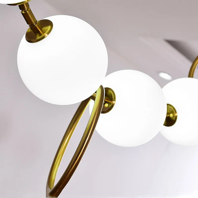 lustre à led en chaîne de boules en verre élégant et moderne - vue 7 sur 7