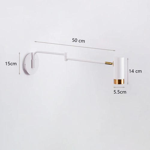 Nordische Nachttisch-Wandleuchte mit schwenkbarem Arm minimalistisch
