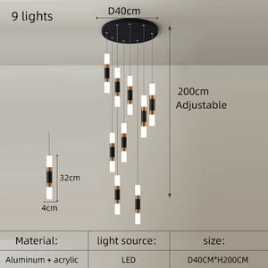 Moderner LED-Kronleuchter aus Acryl für kreative Räume