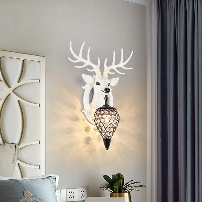 applique murale rétro européenne buckhorn foyer design nordique - vue 4 sur 8