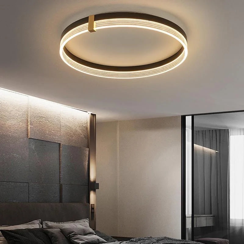 lampe de plafond led minimaliste avec télécommande luxueuse - vue 2 sur 9