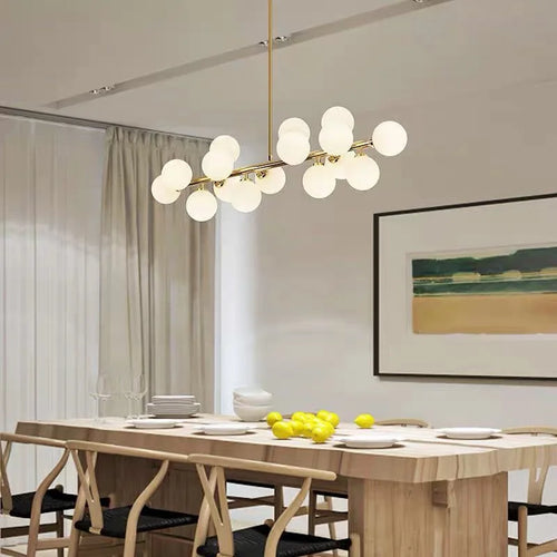 Design-Pendelleuchte im skandinavischen Stil aus Milchglas mit Halterung - vue 5 sur 10