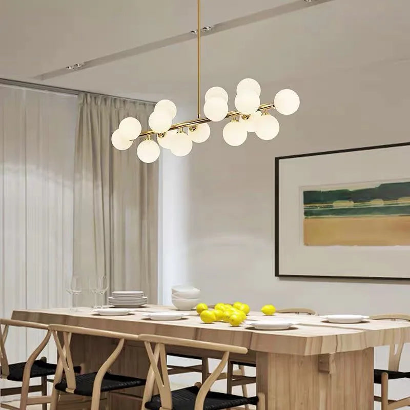 Design-Pendelleuchte im skandinavischen Stil aus Milchglas mit Halterung - vue 4 sur 10