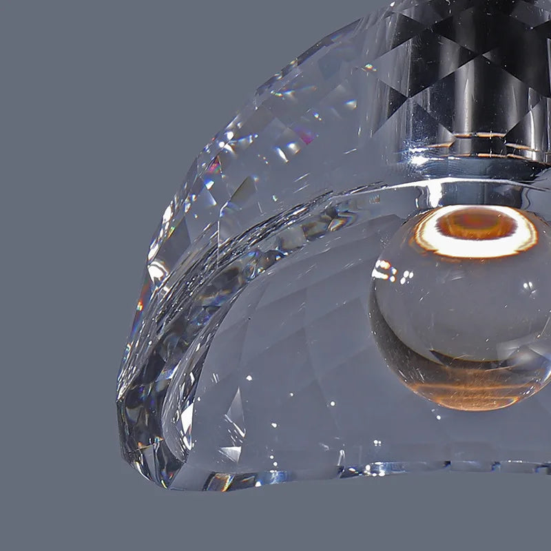 luminaire led suspension en cristal k9 de luxe postmoderne - vue 6 sur 8